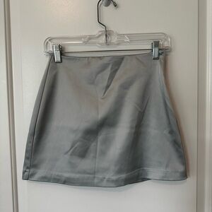 Abercrombie & Fitch Silver Satin Mini Skort, Women's XS